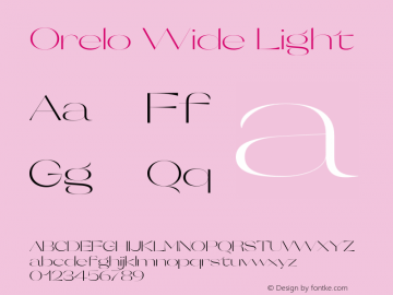 Orelo Wide Light Version 1.000;PS 001.000;hotconv 1.0.88;makeotf.lib2.5.64775 Font Sample