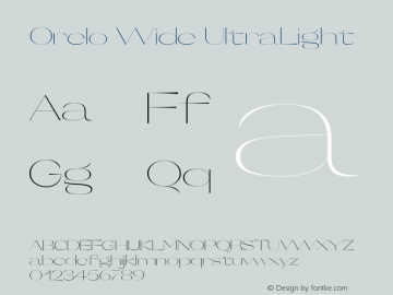 Orelo Wide UltraLight Version 1.000;PS 001.000;hotconv 1.0.88;makeotf.lib2.5.64775 Font Sample