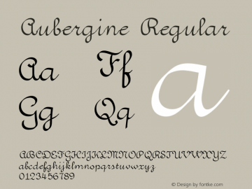 Aubergine Regular 001.001 Font Sample