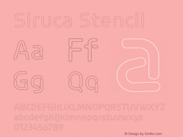 Siruca Stencil Version 1.000 Font Sample