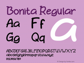 Bonita Version 1.00;March 2, 2019;FontCreator 11.5.0.2430 32-bit Font Sample