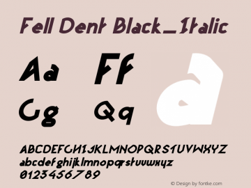 Fell Dent Black_Italic Version 1.000;PS 001.000;hotconv 1.0.88;makeotf.lib2.5.64775图片样张
