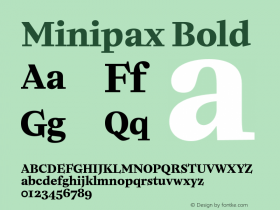 Minipax Bold Version 1.000;PS 001.000;hotconv 1.0.88;makeotf.lib2.5.64775 Font Sample