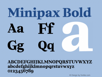 Minipax Bold Version 1.000 Font Sample