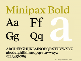 Minipax Medium Version 1.000;PS 001.000;hotconv 1.0.88;makeotf.lib2.5.64775 Font Sample