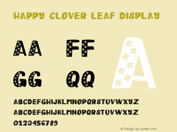 Happy Clover Leaf Display Version 1.002;Fontself Maker 3.1.1图片样张