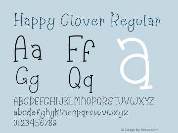 Happy Clover Version 1.002;Fontself Maker 3.1.1图片样张