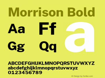Morrison Bold Version 0.03;March 5, 2019;FontCreator 11.5.0.2425 64-bit Font Sample