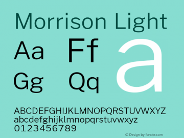 Morrison Light Version 0.03;March 5, 2019;FontCreator 11.5.0.2425 64-bit Font Sample