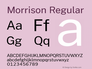 Morrison Version 0.03;March 5, 2019;FontCreator 11.5.0.2425 64-bit Font Sample