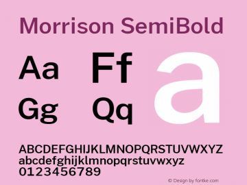 Morrison SemiBold Version 0.03;March 5, 2019;FontCreator 11.5.0.2425 64-bit Font Sample