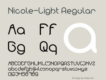Nicole-Light Version 1.00;February 28, 2019;FontCreator 11.5.0.2430 64-bit Font Sample