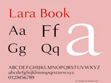 Lara Book 0.1.0 Font Sample