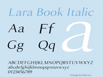 Lara Book Italic 0.1.0图片样张