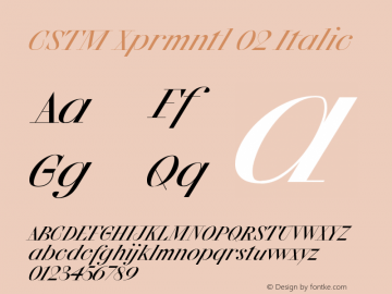 CSTMXprmntl02-Italic Version 1.0图片样张