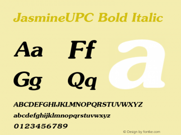 JasmineUPC Bold Italic 001.000图片样张