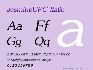 JasmineUPC Italic 001.000 Font Sample