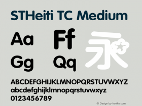 STHeiti TC Medium 6.1d10e1 Font Sample