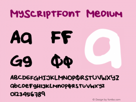 MyScriptFont Version 001.000图片样张