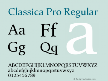 ClassicaPro-Regular Version 1.000;PS 3.00;hotconv 1.0.57;makeotf.lib2.0.21895 Font Sample