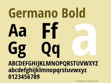 Germano-Bold Version 1.11; ttfautohint (v1.5) Font Sample