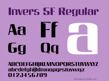 Invers SF Regular Altsys Fontographer 3.5  4/30/93图片样张