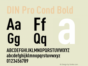 DIN Pro Cond Bold Version 7.600, build 1027, FoPs, FL 5.04图片样张