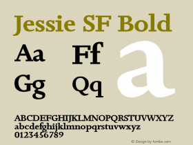 Jessie SF Bold Altsys Fontographer 3.5  4/11/93图片样张