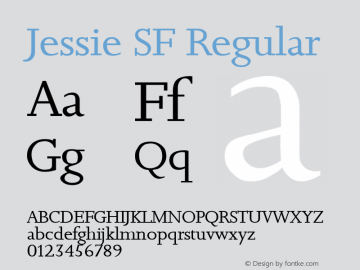 Jessie SF Regular Altsys Fontographer 3.5  4/11/93图片样张