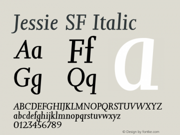 Jessie SF Italic Altsys Fontographer 3.5  4/11/93图片样张