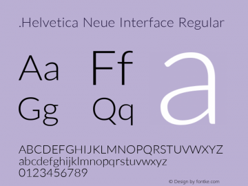 .Helvetica Neue Interface M3 9.0d61e1 Font Sample