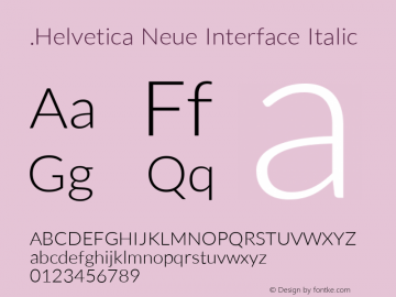 .Helvetica Neue Interface Italic M3 9.0d61e1图片样张