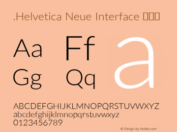 .Helvetica Neue Interface UltraLight P2 9.0d61e1图片样张