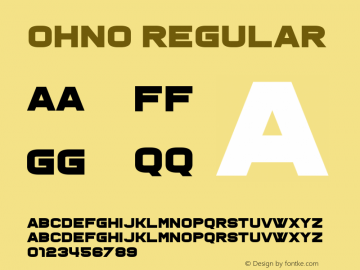 Ohno Version 1.00;March 7, 2019;FontCreator 11.5.0.2430 64-bit图片样张