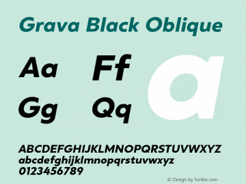 Grava-BlackOblique Version 2.303;PS 002.303;hotconv 1.0.88;makeotf.lib2.5.64775 Font Sample