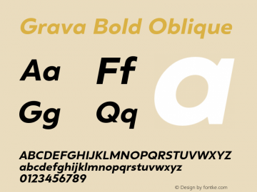 Grava-BoldOblique Version 2.303;PS 002.303;hotconv 1.0.88;makeotf.lib2.5.64775 Font Sample