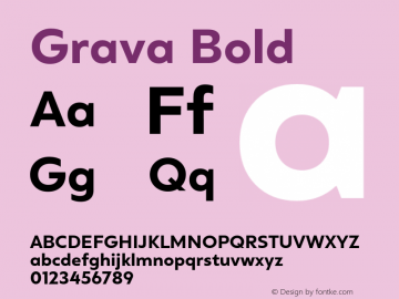 Grava-Bold Version 2.303;PS 002.303;hotconv 1.0.88;makeotf.lib2.5.64775 Font Sample
