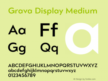 GravaDisplay-Medium Version 2.303;PS 002.303;hotconv 1.0.88;makeotf.lib2.5.64775图片样张