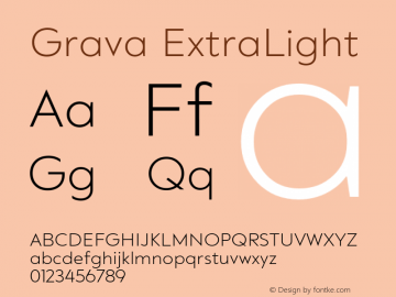 Grava-ExtraLight Version 2.303;PS 002.303;hotconv 1.0.88;makeotf.lib2.5.64775 Font Sample