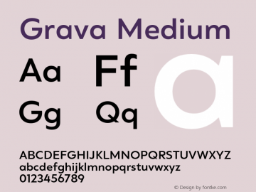 Grava-Medium Version 2.303;PS 002.303;hotconv 1.0.88;makeotf.lib2.5.64775 Font Sample