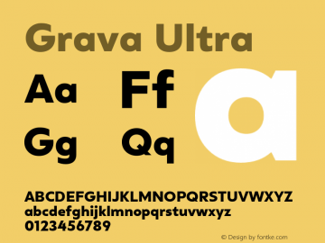 Grava-Ultra Version 2.303;PS 002.303;hotconv 1.0.88;makeotf.lib2.5.64775 Font Sample