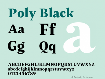 Poly-Black Version 1.001;PS 001.001;hotconv 1.0.88;makeotf.lib2.5.64775 Font Sample