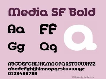 Media SF Bold Altsys Fontographer 3.5  9/24/93图片样张