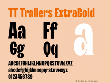 TT Trailers ExtraBold Version 1.000;YWFTv17 Font Sample