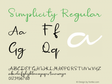 Simplicity Version 1.002;Fontself Maker 3.1.1图片样张