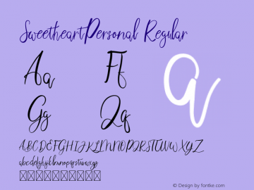 SweetheartPersonal Version 1.002;Fontself Maker 3.1.1 Font Sample