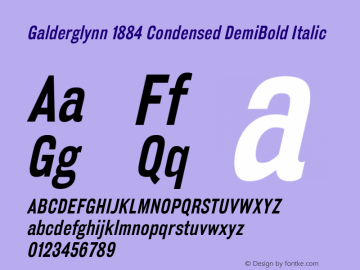 Galderglynn1884CdDb-Italic Version 1.000 Font Sample