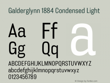 Galderglynn1884CdLt-Regular Version 1.000 Font Sample
