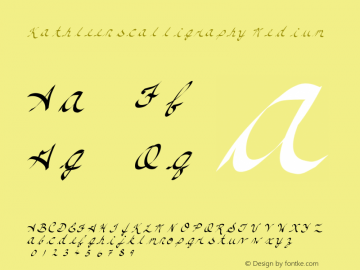 Kathleenscalligraphy Medium Version 001.000 Font Sample