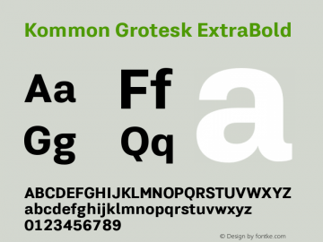 KommonGrotesk-ExtraBold Version 1.000 | wf-rip DC20181220图片样张